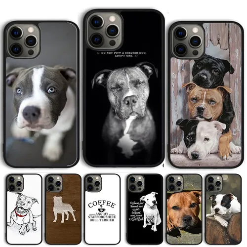 Stafford shire Bull Terrier Personal Hund Handy hülle für iPhone 15 se2020 7 8 plus xr xs 13 11 12