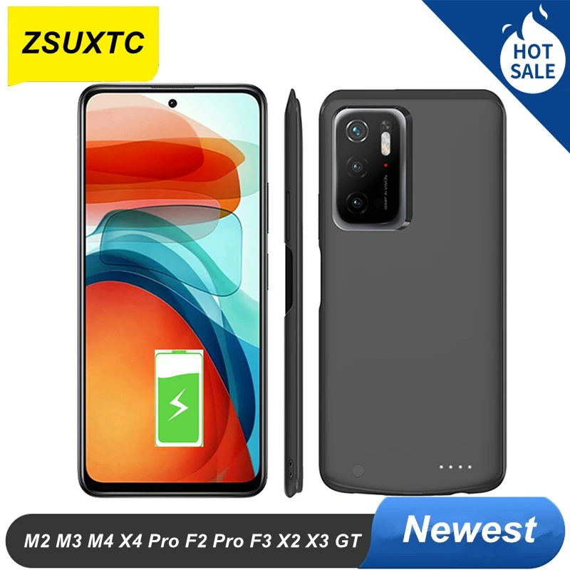 6800Mah Power Case per Xiaomi Poco M2 M3 M4 X4 Pro 5G Poco F2 Pro F3 X2 Poco X3 GT Power Bank telefono Cover batteria caricabatterie Case