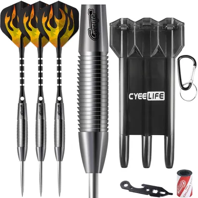 CyeeLife 90% Wolfram Stahl tip darts 21/23/26/28/30g mit tragen fall, aluminium Wellen + Spitzer + Werkzeug Image