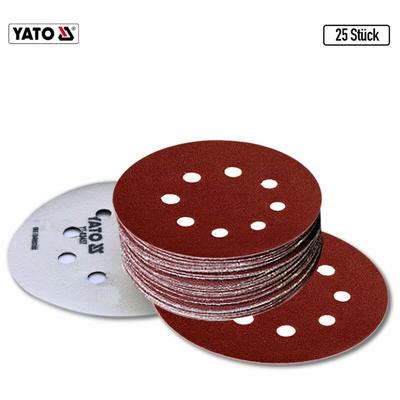 5 bis 250 stück Klett Schleifscheiben Haftschleifscheiben Schleifpapier gelocht +ø 125 mm, P80, 25 Image