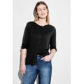 3/4-Arm-Shirt CECIL Gr. L (42), schwarz (black) Damen Shirts Jersey in Unifarbe
