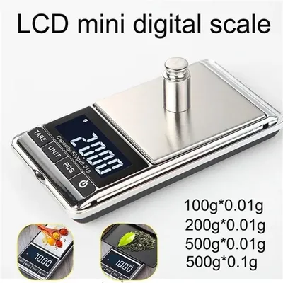 Mini Digital Scale 100/200/500g 0.01g High Accuracy LCD Backlight Electric Pocket Scale for Jewelry
