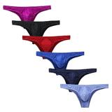 Dadaria Mens Boxers Underwear Men Bikini Briefs Half Hip Low Waist Color Striped Panties 6PC Multicolor XXL Men