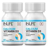 Inlife Calcium And Vitamin D3 Tablets For Men Women | Calcium Carbonate Supplement For Bone And Joint Support - 60 Tablets (Pack Of 2 120)