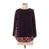 Ann Taylor LOFT Pullover Sweater: Purple Batik Tops - Women's Size Small