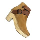 Free People Shoes | Free People Size 39 Bungalow Clog Ankle Boot Tan Suede Leather 70s Wood Heel 8.5 | Color: Tan | Size: 39eu