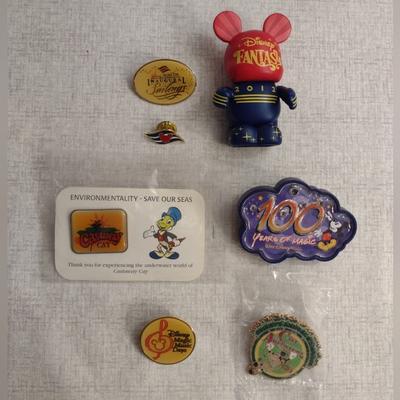 Disney Accessories | Disney Event & Anniversary Pins & Fantasy Cruise Mascot Mickey Lot Of 7 | Color: Blue/Gold | Size: Os