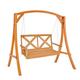 COSTWAY 2 Seater Garden Swing Chair Set, Solid Wood Patio Swing Bench Loveseat Chair with Stand Frame, Outdoor Porch Hanging Swing Seat and Stand for Patio, Garden and Backyard(Swing Chair+Frame)