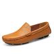 MOEIDO Men's Lace-Ups Genuine Leather Men Shoes Soft Loafers Brand Men Flats Comfy Driving Shoes (Color : Orange, Size : 11)
