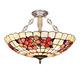 Tiffany Style Chandeliers, Natural Handmade Shell Glass Ceiling Lights, Dimmable Modern Mosaic Pendant Light for Living Room Bedroom Dining Room Farmhouse Kitchen Island Light,26 i
