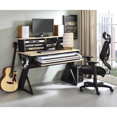 Rectangular Music Desk , 1 Keyboard Tray Included , Earphone Rack Included , 2 Cord Management Included