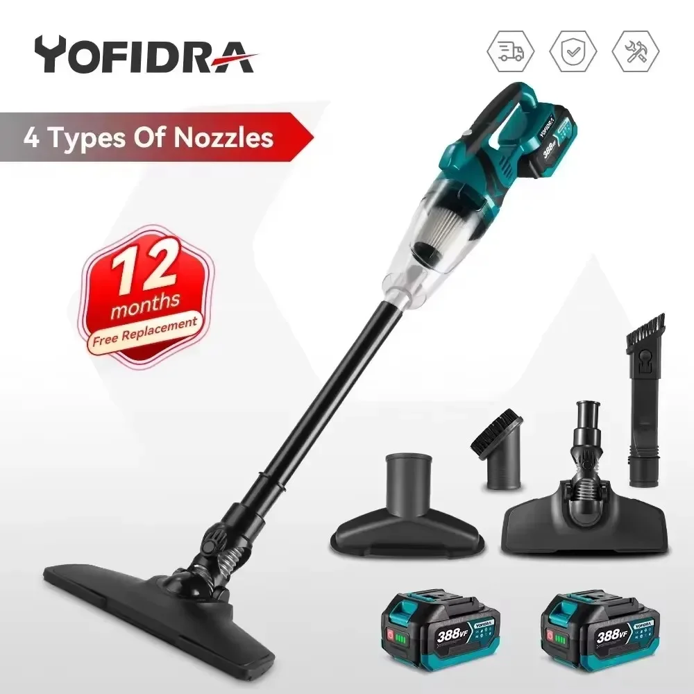 Yofidra Elektrische Staubsauger Leistungsstarke Cordless Handheld Wiederaufladbare Haushalt Innen Reinigung Werkzeuge Für Makita Batterie Pin Image