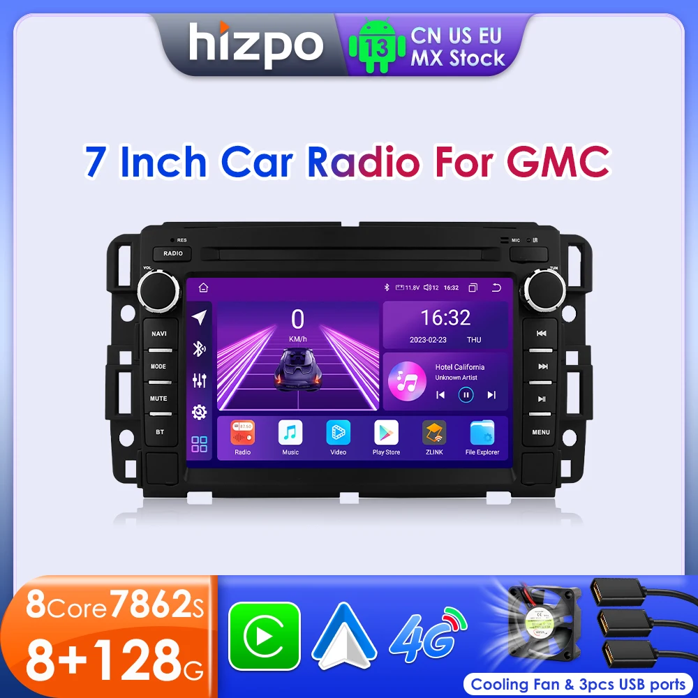 Hizpo 7" Android Autoradio für Chevrolet Silverado GMC Sierra Impala Traverse Avalanche Express Yukon Acadia Savana GPS Stereo Image