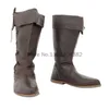 Mittelalterliche Kunstleder Herren Damen Stiefel Halloween Karneval Ritter Pirat Cosplay Prinz Schwarz Braun Stiefel Gothic Punk Schuhe
