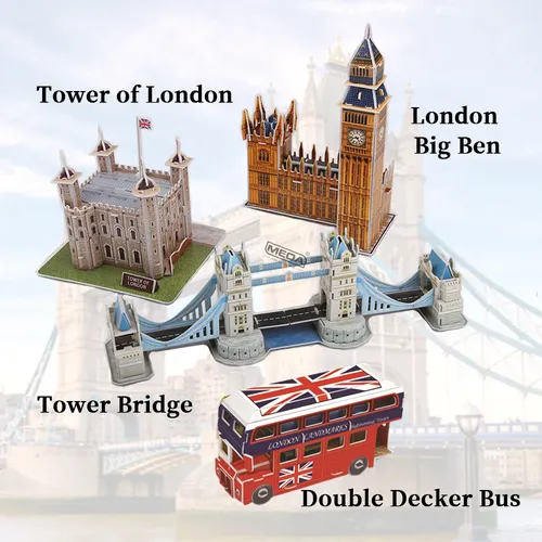 3d Papier Puzzles Spielzeug London Big Ben Puzzle Statue der Freiheit Welten berühmten Gebäude Bau