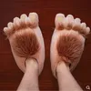 2024 klobige Herren-Hausschuhe mit warmer Pfoten, Unisex, Größe 36–46, kreative Kunstpelz-Schuhe,