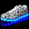 RayZing Musik Casual LED Schuhe Männer LED Mode LUCK Bunte Leuchtende Leuchten Unisex Schuhe Weiß Silber In Mitternacht
