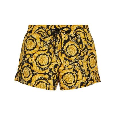 Barocco Print Swim Shorts - Yellow - Versace Beachwear