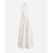 Fitted Knit Mockneck Dress With Poplin Skirt