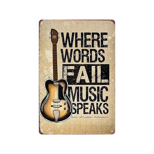 1 Stück Musik-Metall-Blechschild, Vintage-Küchenschilder, Wanddekoration, Malerei, Wandbehang für Restaurant-Dekor, Bar-Dekor, Heimdekoration, Wandkunst, Metall-Blechschild, 20 x 30 cm/8'' x 12'' Image