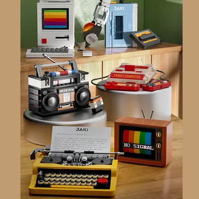 JAKI NEW Creative Classic Ideas Typewriter Computer TV Building Blocks Bricks,DIY Model Kit Toy For