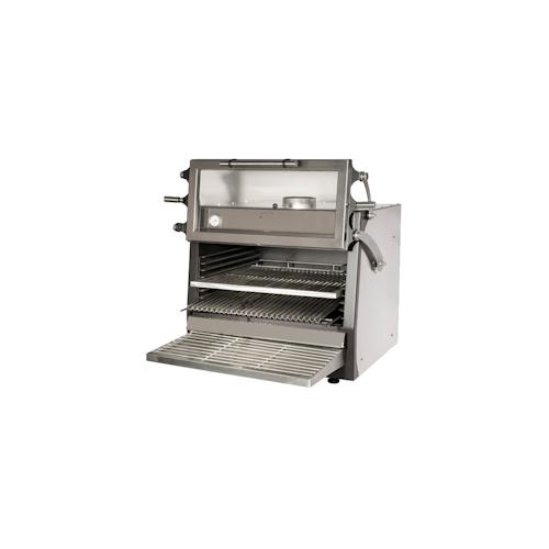 Holzkohlegrill mit hebarer glastür mit gitter von 685x535 - 900x660x650 mm - 52401094 Eurast