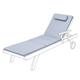 (Grey) Gardenista Recliner Sun Lounger Cushion Reclining Pad for Outdoor Garden Patio Furniture Adjustable Sunbed Seat