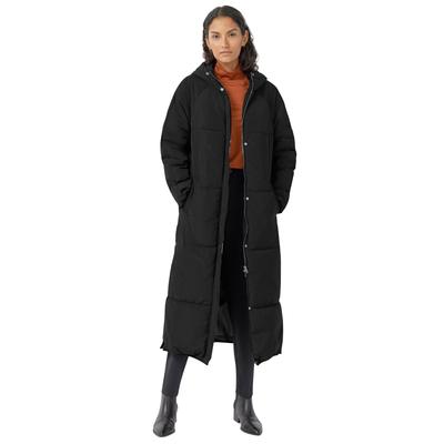 Plus Size Women's Maxi Side-Zip Puffer by ellos in Black (Size 24)
