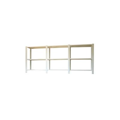 SimonRack Modul aus 3 Officlick-Regalen mit je 3 Holzböden. Weiß/Weiß 1000x2700x300 mm Image