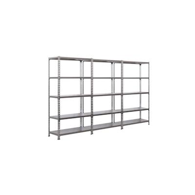 SimonRack Pack mit 3 Simonclick Metallregalen ohne Schrauben. 5 Ebene. Farbe verzinkt/verzinkt. 2000x1000x400 mm Image