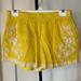 J. Crew Shorts | J.Crew Embroidered Gauze Shorts, Yellow, Size 6 | Color: White/Yellow | Size: 6