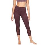 Athleta Pants & Jumpsuits | Athleta Maroon Mantra Jacquard Mesh Athletic Cropped Leggings Women’s Size S | Color: Purple/Red | Size: S