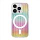 YOGISU Corrugated Pattern Case For iPhone 15 14 13 Pro Max Magnetic Wireless Charge Soft Silicone Cover Cases,Magnetic Laser 4,for iPhone 15 Pro