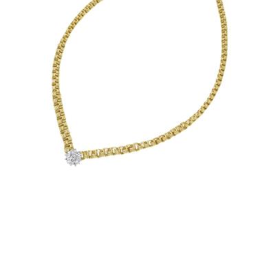 Collier FIRETTI "Schmuck Geschenk Gold 585 Halsschmuck Halskette Goldkette Fantasie" Halsketten Gr. 0,15 ct, Gelbgold 585-Diamanten, Länge: 43 cm, gelb (gelbgoldfarben) Damen mit Diamanten