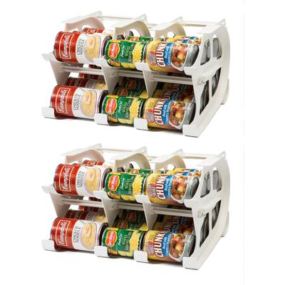 FIFO Countertop Mini Can Tracker Holds 30 Standard 10 to 24 Oz Can Sizes, White