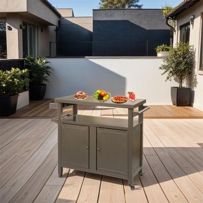 Aluminum Outdoor Storage Cabinet with Universal Wheels