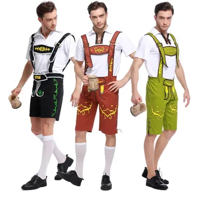 Erwachsene mittelalter liche Oktoberfest Lederhosen Kostüm Mann bayerischen Oktoberfest Deutsch Festival Bier männlich Cosplay Halloween Party Kostüm Image