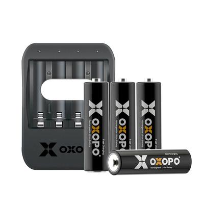 OXOPO XS Series Fast Charging Rechargeable AA Li-ion (4 batteries+ 1 charger +1 cable)