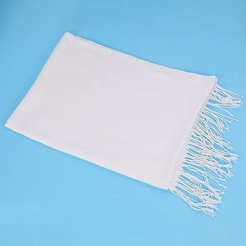 2PCS Batik Schal Weiß Baumwolle und Leinen Seidenschal langer Schal Batikmaterial DIY 68190CM Weihnachtsgeschenk Image