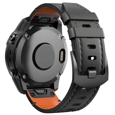 ANBEST Genuine Leather Strap for Garmin Tactix 7 Pro/Fenix 6X Pro Quick Fit Band for Fenix