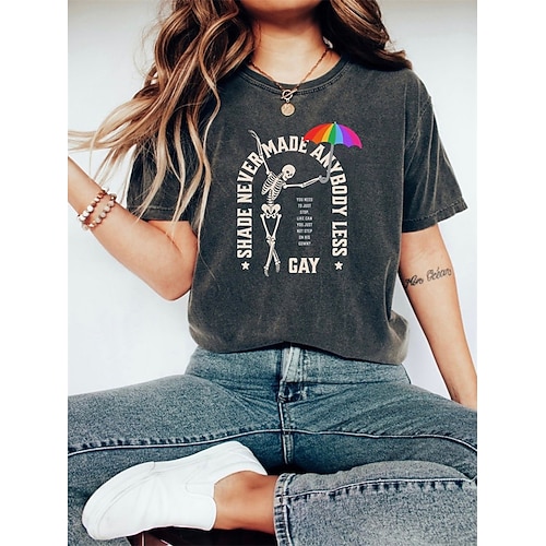 T-Shirt Pride-Shirts Shade hat noch nie jemanden weniger schwul gemacht Lässig Streetstyle T-Shirt Ärmel Lesbisch für Damen Mädchen Kinder Erwachsene Heißprägen für Pride Parade Pride-Monat Image