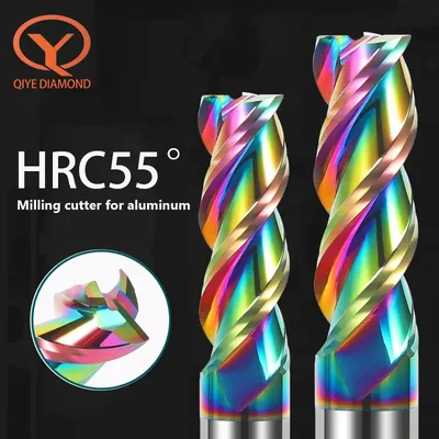 3 Flute Carbide Milling Cutter Tungsten End Mills 1~20mm HRC55 For Aluminum Fiberglass Acrylic