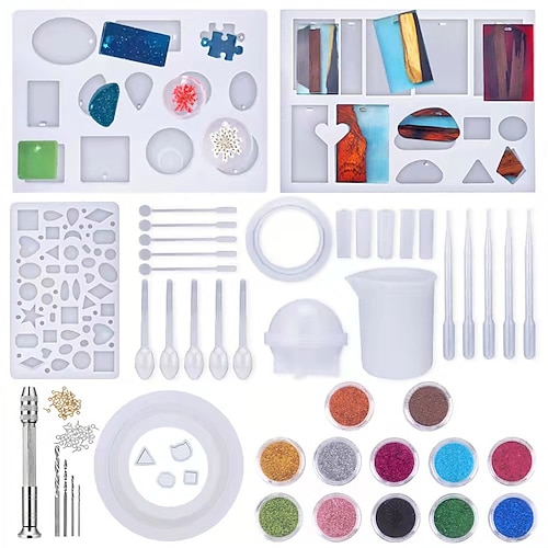 Tropfende Klebeanhänger Spiegel Silikonform DIY Epoxidharz Schlüsselanhänger Werkzeug Buchstaben Silikonform Weihnachtsgeschenk Image