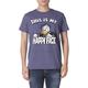Disney Herren Donald Duck Happy Face T-Shirt, Marineblau, meliert, Mittel