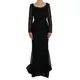 Dolce & Gabbana , Black Floral Sheath Dress ,Black female, Sizes: 3XS