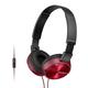 Sony MDR-ZX310APR Wired On-Ear Headphones Red Foldable With Microphone