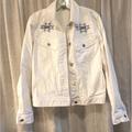 Ralph Lauren Jackets & Coats | Ralph Lauren Women's White Southwest Aztec Beaded Button Front Denim Jacket | Color: Red/White | Size: M