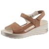 Riemchensandale WALDLÄUFER "H-MICHELLE", Damen, Gr. 5,5 (38,5), braun (camelfarben), Nubukleder, unifarben, elegant, Schuhe, Sommerschuh, Sandalette, Keilabsatz, mit Luftkammernsohle, H-Weite