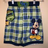 Disney Swim | Disney Mickey Mouse Boys Blue/Green Swim Trunks Bathing Suit, Size 5/6 | Color: Blue/Green | Size: 6b