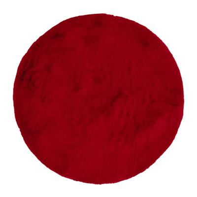 Teppich OCI DIE TEPPICHMARKE "ROCKY SOFT", rot, H:35mm Ø:120cm, Polyester, Teppiche, Kunstfell, weich, kuschelig, maschinell gewebt, waschbar Image